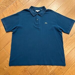 LACOSTE Men’s Classic Fit Blue Short Sleeve Cotton Polo Size XXL